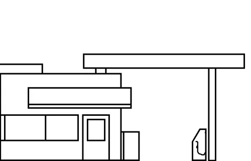 gas station line art